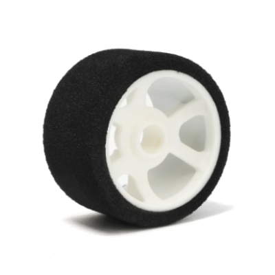 PAIR OF FRONT TYRES 1\12 ON WHITE RIMS HAGBERG EDITION RED DOT (EOS CARPET)  #006-0011